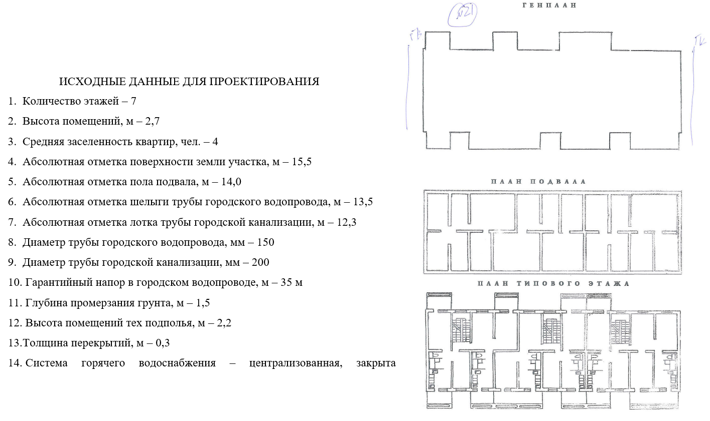 Задание №1.Инженерное оборудование зданий